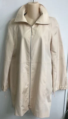 Akris Trenchcoat Blush Zip Up Silk Midlands Long Sleeve Size 6 - Image 1 of 4