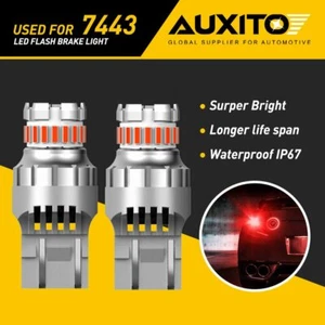 Bombillas estroboscópicas cola parpadeante con luz de freno LED roja AUXITO 7443 7440 W21/5W G - Imagen 1 de 12