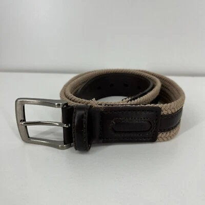 Cinturón Columbia Beige Marrón Algodón Web y Cuero Genuino Para Hombre Talla 38 Foto 1 de 4