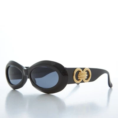 Gafas de sol negras clásicas gruesas ovaladas para mujer lentes grises - Alicia Foto 1 de 3