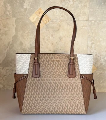 Bolso de Hombro Michael Kors Voyager LG con Cordón MK-Bloque de Color Camel Multi Foto 1 de 4