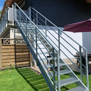 Stahltreppe, Gartentreppe Vollverzinkt 3,20m Herstellung auf Maß möglich. - Bild 1 von 6