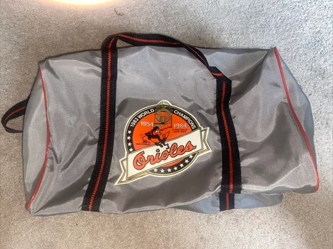 Vtg Baltimore Orioles 1983 Word Champions Digital Souvenir Duffel Bag Cover