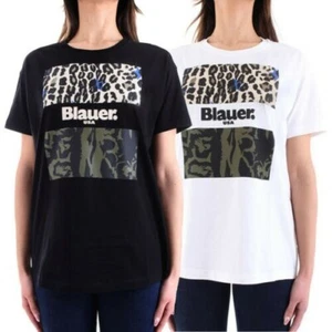 BLAUER Camiseta Logo Mujer Niña Algodón Animal Camuflaje 21SBLDH02137 - Picture 1 of 11