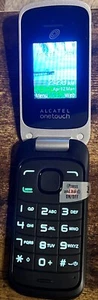 Alcatel OneTouch - A206G Black (TracFone) 3G GSM Camera FlipPhone - Picture 1 of 4