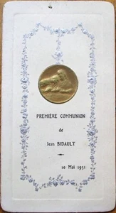 Menu: French 1931 Communion w/Wine-Traminer 28/Pape Clement 24/Chambolle Musigny - Picture 1 of 1