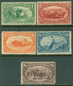 EDW1949SELL: USA 1898 Scott #285-89 F-VF, Mint OG. Kleine Mängel. Katalog 402 $. - Bild 1 von 2