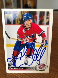 1992-93 UPPER DECK #94 RUSS COURTNALL SIGNED AUTOGRAPHED CARD - Picture 1 of 1
