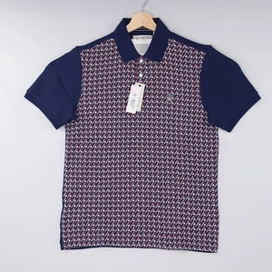 Original Penguin Mens Polo Shirt Geometric Pique Medieval Blue Size NWT - Bild 1 von 31