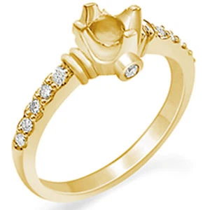 0,15 kt runder VS2 G Verlobungsring echter Diamantbesatz Ehering 14 kt Gold gelb - Bild 1 von 2
