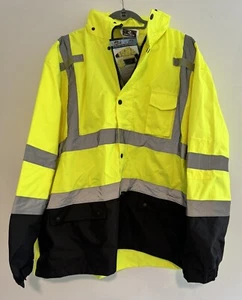 Radians RW30-3Z1Y Class 3 General Purpose Rain Jacket, Green - Picture 1 of 8
