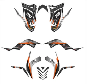 Raptor 700 graphics kit for 2006 - 2012 Thick 24 mil racing vinyl #5600 Orange - Bild 1 von 2