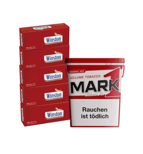1 x EIMER MARK ADAMS Volumentabak 320 Gramm & 1.000 Winston King Size Hülsen