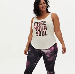 Torrid Active Athletic Tank Top Galaxy Free Your Soul Torrid Size 00 - Picture 1 of 7
