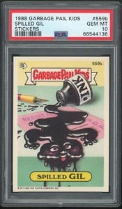 1988 Topps Garbage Pail Kids 14th Series #559b Spilled Gil PSA 10 GEM MINT Os14 - Picture 1 of 2