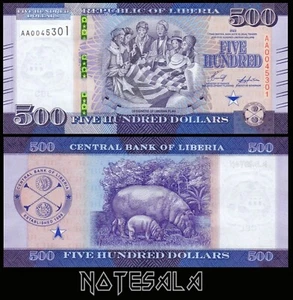 LIBERIA 500$ DOLLARS 2022 (2023) Pick-W42 NEW-UNC - Picture 1 of 1
