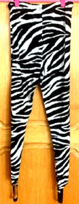 XOXO Estampado Cebra Rayas Estribo Cintura Alta Cintura Elástica Leggings Pantalones M Foto 1 de 2