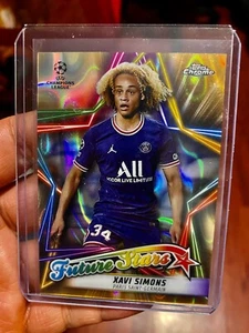 2021-22 Topps Chrome Future stars Xavi Simons refractor lava dorado UEFA RC SSP - Imagen 1 de 2