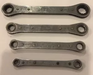 SNAP ON TOOLS RATCHET WRENCHES SET OF 3 12-POINT & 1 6-POINT WRENCHES - Foto 1 di 4