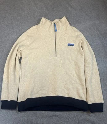 Patagonia Sweater Mens Large Woolie Fleece 1/2 Zip Wool Blend Pullover Oat Beige - Image 1 of 4