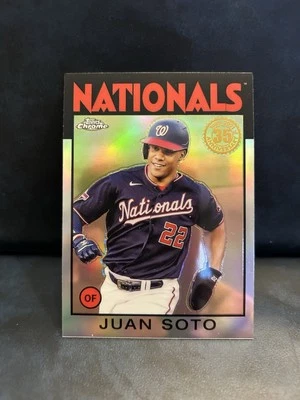 2021 Topps Chrome Juan Soto 1986 35th Anniversary Refractor #86BC-4 Nationals - Image 1 of 2