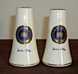 Juniata College Salt Pepper Shakers Ceramic Huntington PA - Picture 1 of 3