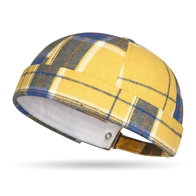 Gorros redondos sombrero transpirable Docker gorra a cuadros propietario sombrero ligero Casua Foto 1 de 4