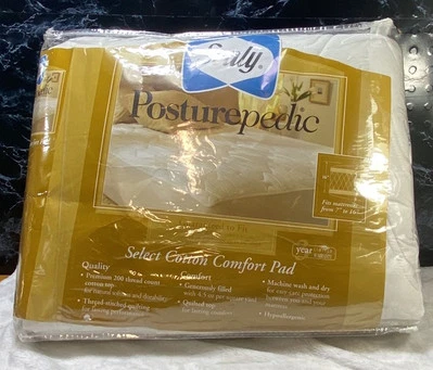 Almohadilla de colchón Sealy Select de algodón cómoda, blanca queen Foto 1 de 4