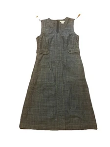 Liz Claiborne Sleeveless Denim Dress S Belted A-Line Midi Cotton - Picture 1 of 12