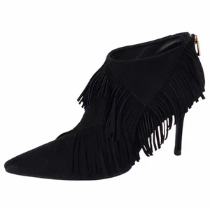 Roger Vivier Boots Booties Fringe Suede Leather Heels 38 (25cm (9.84 Used MOLO-0 - Picture 1 of 9