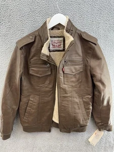 Levi Brown Fleece Lined Full Zip Jacket Men's Size M NWT - Picture 1 of 13