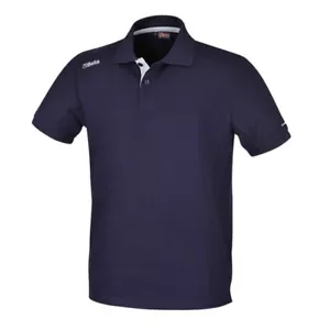 Polo Beta 2 bottoni in cotone 200g blu con inserti grigi - 9534B0 - Bild 1 von 3