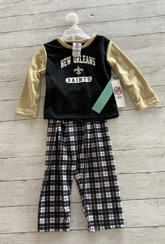 NFL Licensed New Orleans Saints Outfit Pajamas Toddler Boys 3T NWT Cover