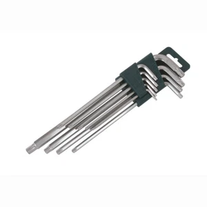 Juego de llaves Torx sello extra largo S35225 9 piezas T10-T50 con extremo largo antimanipulación - Imagen 1 de 2
