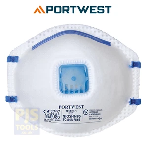10 x Portwest P201 FFP2 dust, fumes & mists valved cup respirator mask - Picture 1 of 1