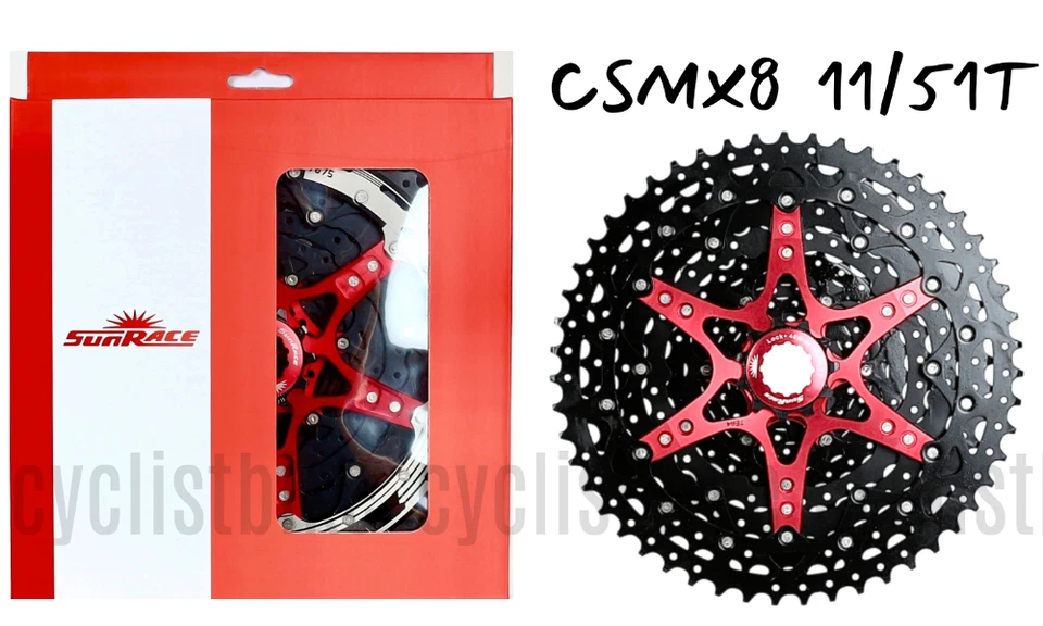 SunRace CSMX8 11-51T 11Speed Black Cassette MTB available with Shimano SRAM - Image 1 of 1