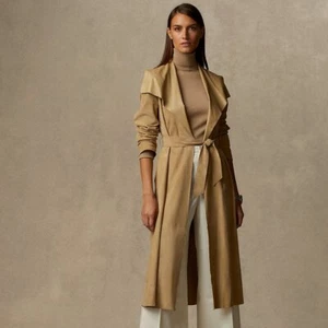 Ralph Lauren Purple Label Tan Lamb Suede Leonarda Coat 4 New $4290 - Picture 1 of 4