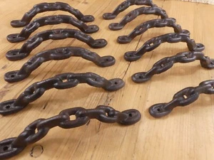 12 Large Cast Iron Antique style CHAIN Barn Handle, Gate Pull, Shed Door Handles - Picture 1 of 10