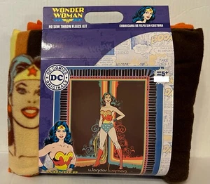 DC Comics Wonder Woman No Sew Throw Fleece Kit 43x55" Blanket New Fast Ship - Picture 1 of 5