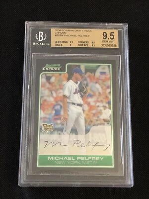 MIKE PELFREY 2006 BOWMAN CHROME DRAFT PICKS ROOKIE CARD BECKETT BGS 9.5 GEM MINT - Image 1 of 2