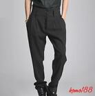 Mens Dress Pants Loose high-waisted trousers Slim Harem Pants Korean Black 27-40