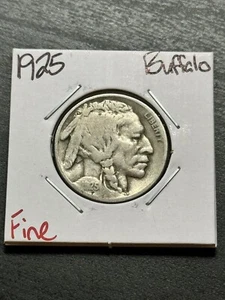 Moneda 1925 P Buffalo Nickel 5c FN Fine Better Date (Raw12482) - Imagen 1 de 2