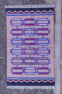 Rugmoda Handmade Cotton Panja Loom Rug - Elegant Diamond - Picture 1 of 5