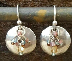 Pendientes colgantes SILPADA W1997 925 plata esterlina cúpula disco cuentas de vidrio lindos - Imagen 1 de 12