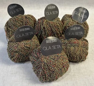 Filatura Di Crosa Ola Seta Yarn Color 6/Lot 174 - Green Tweed Silk Blend-6 balls - Picture 1 of 4