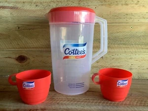 GENUINE COTTEES ORIGINAL 2 LITRE PLASTIC JUG AND 2 CUPS - COLLECTORS - Picture 1 of 9