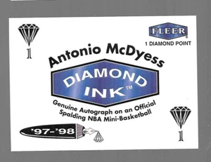1997-1998 Fleer Diamond Ink Century Club Auto Mini Basketball Antonio McDyess - Picture 1 of 2