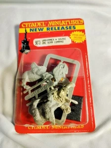 GW WHFB AOS Savage Orc Boar Boyz Command With Horn NIB 1997 Metal OOP 1 Mtd Mini - Picture 1 of 4