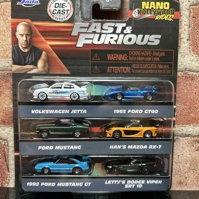 Jada Nano Hollywood Rides Fast & Furious VW Jetta  Fox body Mustang Viper Gt40 - Image 1 of 4