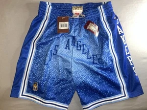 Michell & Ness Los Angeles Lakers Blue Retro Shorts Spellout Mens Large 20” - Picture 1 of 5